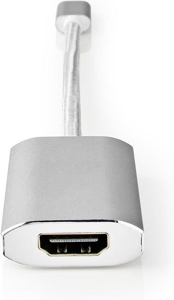 Nedis USB-adapter | USB 3.2 Gen 1 | USB-C™ han | HDMI™ hun | strømforsyning | 0,20 m | runde | forgyldt | Flettet / Nylon | Sølv | Dæk vindueskasse