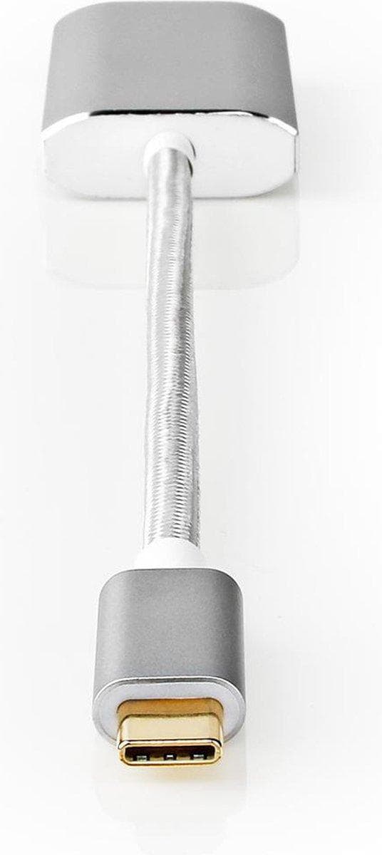 Nedis USB-adapter | USB 3.2 Gen 1 | USB-C™ han | HDMI™ hun | strømforsyning | 0,20 m | runde | forgyldt | Flettet / Nylon | Sølv | Dæk vindueskasse