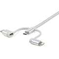 Miniatyrbillede 3 af 7: StarTech.com 1m USB-opladningskabel - Flettet - Sølv - 3 i 1 opladningskabel - USB til Lightning / Micro USB / USB C-kabel - USB-kabel - USB (M) til M