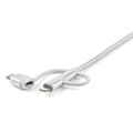 Miniatyrbillede 7 af 7: StarTech.com 1m USB-opladningskabel - Flettet - Sølv - 3 i 1 opladningskabel - USB til Lightning / Micro USB / USB C-kabel - USB-kabel - USB (M) til M