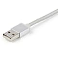 Miniatyrbillede 2 af 7: StarTech.com 1m USB-opladningskabel - Flettet - Sølv - 3 i 1 opladningskabel - USB til Lightning / Micro USB / USB C-kabel - USB-kabel - USB (M) til M