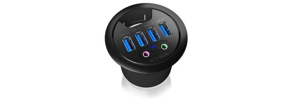 Hub 4-portars IcyBox USB 3.0 IB-Hub1403A Tisch-Hub med ljudåterförsäljning