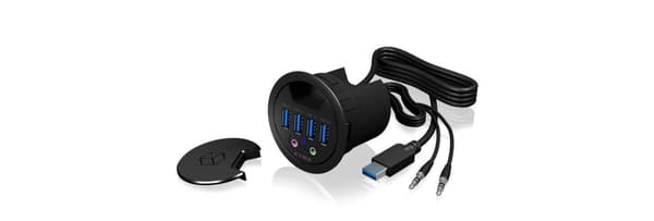 Hub 4-portars IcyBox USB 3.0 IB-Hub1403A Tisch-Hub med ljudåterförsäljning
