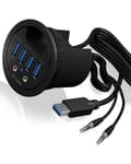 Miniatyrbild 5 av 5: Hub 4-portars IcyBox USB 3.0 IB-Hub1403A Tisch-Hub med ljudåterförsäljning