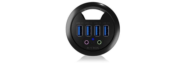 Hub 4-portars IcyBox USB 3.0 IB-Hub1403A Tisch-Hub med ljudåterförsäljning