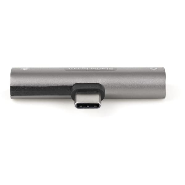 StarTech.com USB C -ääni- ja -lataussovitin, USB-C-äänisovitin, jossa on 3,5 mm TRRS-kuuloke-/kuulokeliitäntä ja 60 W USB Type-C -virtalaturi, USB-C-p