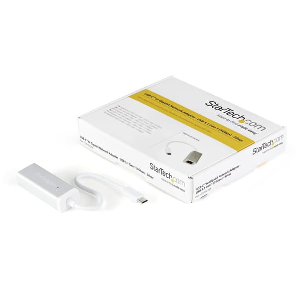 StarTech.com USB-C till Gigabit nätverksadapter - USB Type-C Ethernet-omvandlare med aluminiumhölje - Silver