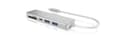 Miniatyrbild 3 av 5: ICY BOX 60369 3-vägs USB-C-hubb och kortläsare för SD och microSD, 3x USB 3.0, USB 3-anslutning, aluminium, integrerad kabel, silver/vit