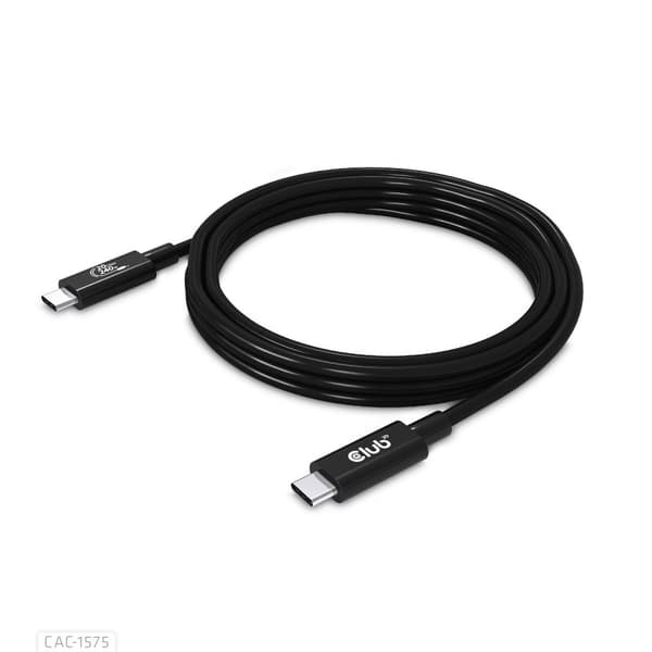 Club 3D - USB-kaapeli - USB-C (M) - USB-C (M) - USB4 Gen2x2 5 A - 2,0 m - kaksisuuntainen, 4K 60 Hz -tuki, jopa 240 W virransyötön tuki, laajennettu t
