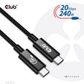 Pikkukuva 8 / 11: Club 3D - USB-kaapeli - USB-C (M) - USB-C (M) - USB4 Gen2x2 5 A - 2,0 m - kaksisuuntainen, 4K 60 Hz -tuki, jopa 240 W virransyötön tuki, laajennettu t