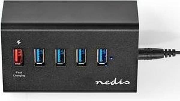 Nedis USB Hub | 5-portars port(ar) | QC3.0 / USB 3.2 Gen1 | Strömförsörjning / USB-driven | 5 Gbps | 5x USB