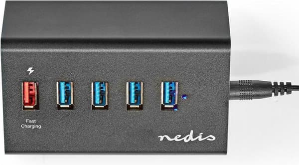 Nedis USB Hub | 5-portars port(ar) | QC3.0 / USB 3.2 Gen1 | Strömförsörjning / USB-driven | 5 Gbps | 5x USB