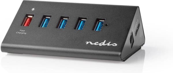 Nedis USB Hub | 5-portars port(ar) | QC3.0 / USB 3.2 Gen1 | Strömförsörjning / USB-driven | 5 Gbps | 5x USB
