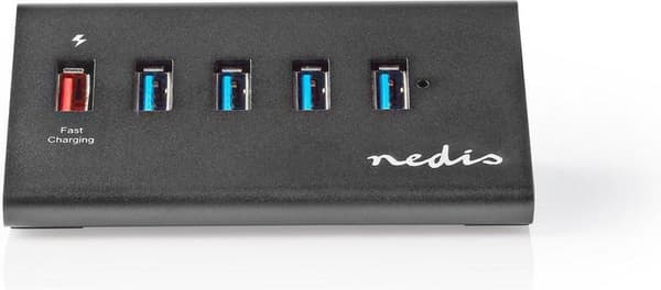 Nedis USB Hub | 5-portars port(ar) | QC3.0 / USB 3.2 Gen1 | Strömförsörjning / USB-driven | 5 Gbps | 5x USB