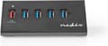 Miniatyrbild 1 av 8: Nedis USB Hub | 5-portars port(ar) | QC3.0 / USB 3.2 Gen1 | Strömförsörjning / USB-driven | 5 Gbps | 5x USB