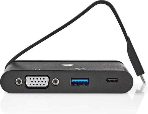 Nedis USB-adapter | USB 3.1 | USB-C™ hun | USB-A hun / USB-C™ hun / VGA hun 15p | Forniklet | Sort | Vinduesboks med Eurolås