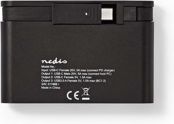 Nedis USB-adapter | USB 3.1 | USB-C™ hun | USB-A hun / USB-C™ hun / VGA hun 15p | Forniklet | Sort | Vinduesboks med Eurolås