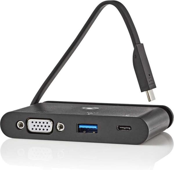 Nedis USB-adapter | USB 3.1 | USB-C™ hun | USB-A hun / USB-C™ hun / VGA hun 15p | Forniklet | Sort | Vinduesboks med Eurolås