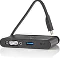 Miniatyrbillede 9 af 11: Nedis USB-adapter | USB 3.1 | USB-C™ hun | USB-A hun / USB-C™ hun / VGA hun 15p | Forniklet | Sort | Vinduesboks med Eurolås