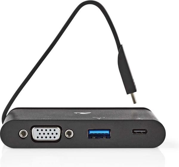 Nedis USB-adapter | USB 3.1 | USB-C™ hun | USB-A hun / USB-C™ hun / VGA hun 15p | Forniklet | Sort | Vinduesboks med Eurolås