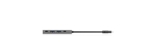 ICY BOX 60709 USB Hub 3.1 Gen 2 med 4 USB-portar, USB 3.1 Gen2 10 Gbit/s, USB-C-anslutning, aluminium, integrerad kabel, antracit
