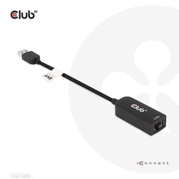 club3D CAC-1420 Nätverksadapter 2,5 Gbit/s USB 3.2 Gen 1, RJ45