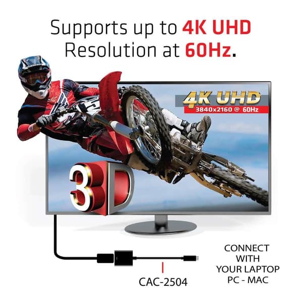 CLUB3D USB 3.1 Type C til HDMI 2.0 UHD 4K 60Hz aktiv adapter