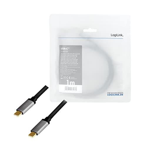 LogiLink - USB-kabel - USB-C (M) til USB-C (M) - USB 3.2 Gen 2 - 20V - 5A - 1m - 4K 60Hz support - Sort