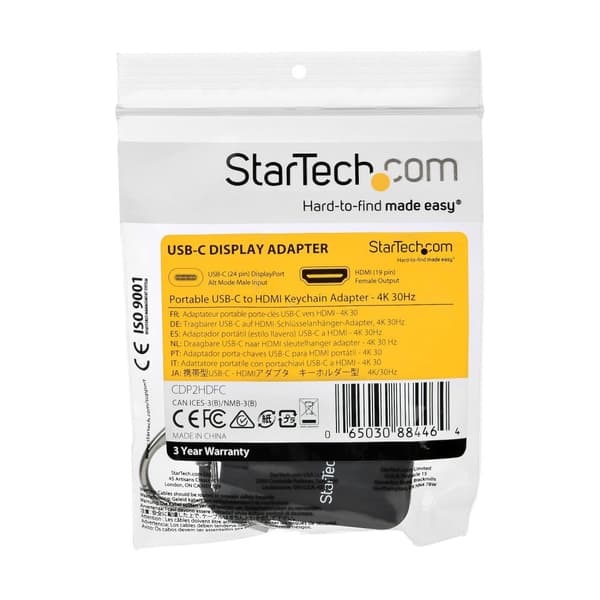 StarTech.com Bärbar USB C till HDMI-adapter med Quick-Connect-nyckelring - 4K - Videogränssnittskonverterare - HDMI / USB - USB-C (M) till HDMI (W) -