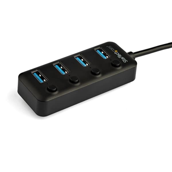 StarTech.com 4-porttinen USB-C-keskitin - 4x USB-A erillisillä päälle/pois-kytkimillä - Mobiili USB C - USB 3.0 -jakaja - USB Type-C -jakaja