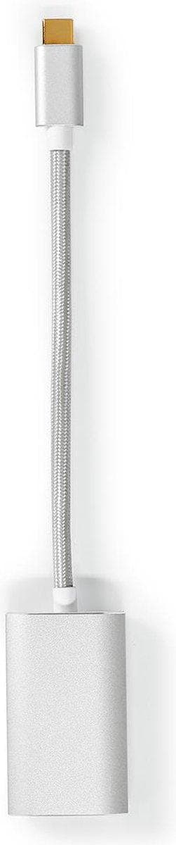USB-adapter | USB 3.2 Gen 1 | USB-C™ han | DisplayPort Kvinde | 0,20 m | runde | forgyldt | Strikket / Nylon | Sølv | Dæk vindueskasse