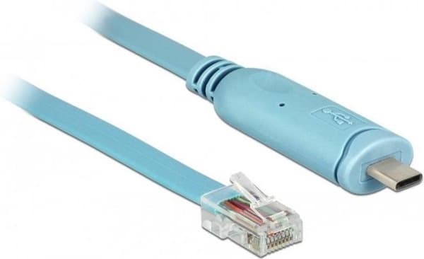 DeLOCK USB-C (m) til RJ45 (m) seriel RS232 adapter / grå - 3 meter