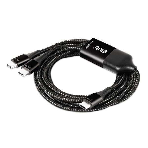 Club 3D - USB-kabel - USB-C (M) til USB-C (M) - 1,83 m - USB-drevet (100 W), understøtter Power Delivery 3.0, understøtter Power Delivery 2.0