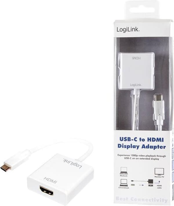 LogiLink UA0236A kabelafstandsstykke USB-C HDMI Hvid