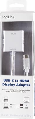 Miniatyrbillede 2 af 4: LogiLink UA0236A kabelafstandsstykke USB-C HDMI Hvid