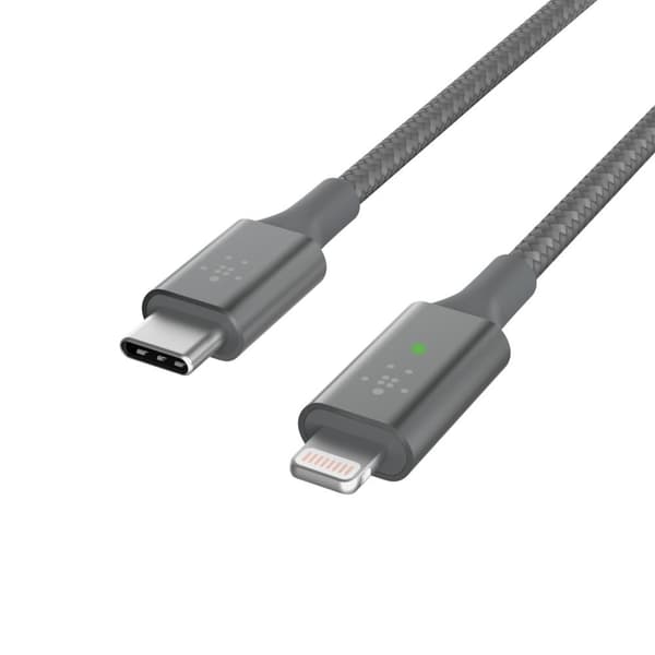Belkin BOOST↑CHARGE™ - Smart LED USB-C til Lightning-kabel - Grå