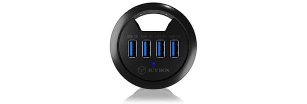 RaidSonic ICY BOX IB-HUB1403 - Hub - 4 x SuperSpeed USB 3.0 - lämplig för infälld montering