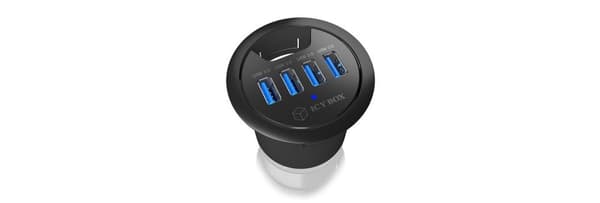 RaidSonic ICY BOX IB-HUB1403 - Hub - 4 x SuperSpeed USB 3.0 - lämplig för infälld montering
