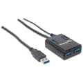 Miniatyrbild 2 av 5: Manhattan USB 3.0 Hub (4 portar, strömförsörjning via nätadapter eller USB) 162302 svart
