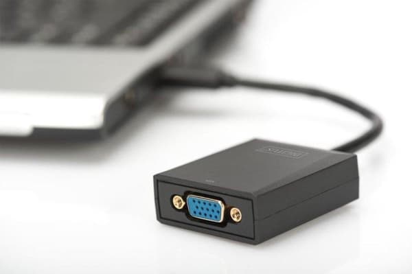 Digitus USB 3.2 Gen 1 (USB 3.0), VGA, kannettava tietokone, televisio, näyttö, videosovitinkaapeli [1 x USB 3.2 Gen 1 pistoke A (USB 3.0) - 1 x VGA-li