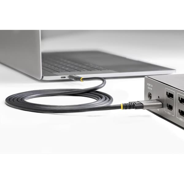 StarTech.com 3 fot 1 m sidoskruvlåsande USB C-kabel 10 Gbps, USB 3.1/3.2 Gen 2 Type-C-kabel, 100W (5A) strömförsörjningsladdning, DP Alt-läge, dubbelt