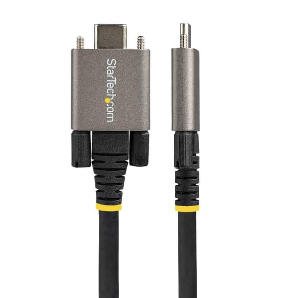 StarTech.com 3 fot 1 m sidoskruvlåsande USB C-kabel 10 Gbps, USB 3.1/3.2 Gen 2 Type-C-kabel, 100W (5A) strömförsörjningsladdning, DP Alt-läge, dubbelt