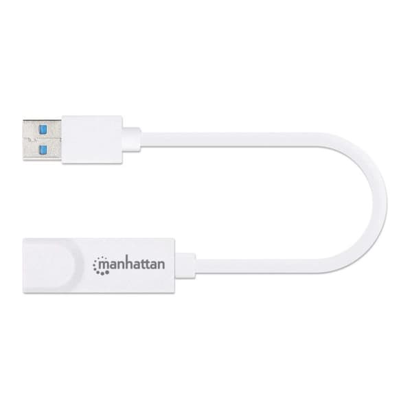 Manhattan USB 3.0 till Gigabit Ethernet-adapter 10/100/1000 Mbit/s Gigabit Ethernet USB 3.0 vit 506847