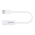 Miniatyrbild 3 av 5: Manhattan USB 3.0 till Gigabit Ethernet-adapter 10/100/1000 Mbit/s Gigabit Ethernet USB 3.0 vit 506847