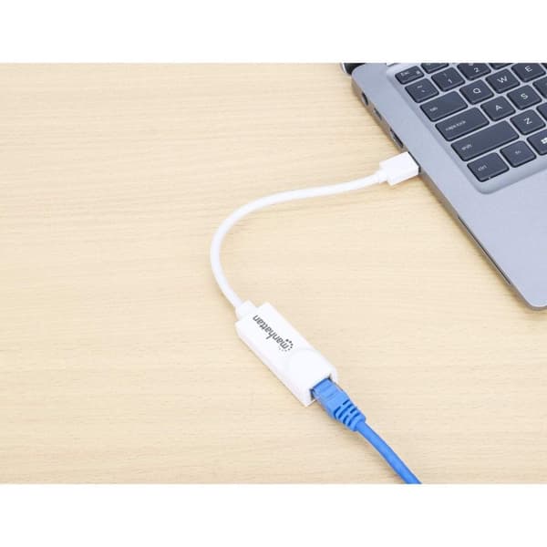 Manhattan USB 3.0 till Gigabit Ethernet-adapter 10/100/1000 Mbit/s Gigabit Ethernet USB 3.0 vit 506847