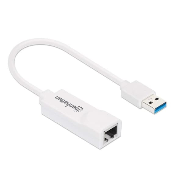 Manhattan USB 3.0 till Gigabit Ethernet-adapter 10/100/1000 Mbit/s Gigabit Ethernet USB 3.0 vit 506847