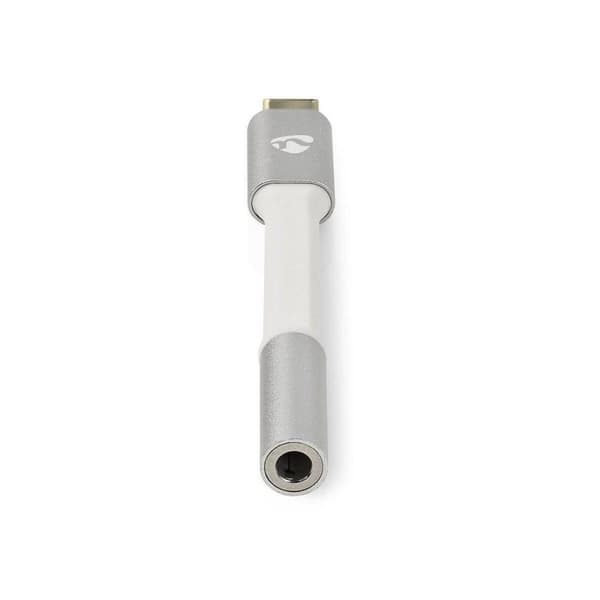 Nedis USB-adapter | USB 2.0 | USB-C™ han | 3,5 mm hun | 0,08 m | runde | forgyldt | Flettet / Nylon | Hvid / Sølv | Dæk vindueskasse