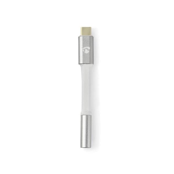 Nedis USB-adapter | USB 2.0 | USB-C™ han | 3,5 mm hun | 0,08 m | runde | forgyldt | Flettet / Nylon | Hvid / Sølv | Dæk vindueskasse