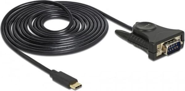 DeLOCK USB-C (m) til 9-benet SUB-D med skruer (m) seriel RS232 adapter / Prolific chip - 1,8 meter