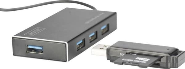 Digitus DA-70240-1 4 porte USB 3.2 Gen 1 hub Med metalhus Sort